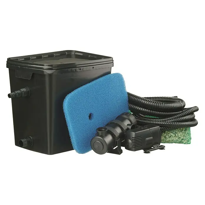Ubbink Teichinnenfilter Filtrapure 4000 Plus-Set - Fördermenge pro Std.: 900 l - Teichfilter-Set bestehend aus Filterbox, Pumpe, Schlauch, Filterschwamm und Filtermedien für sauberes Teichwasser.