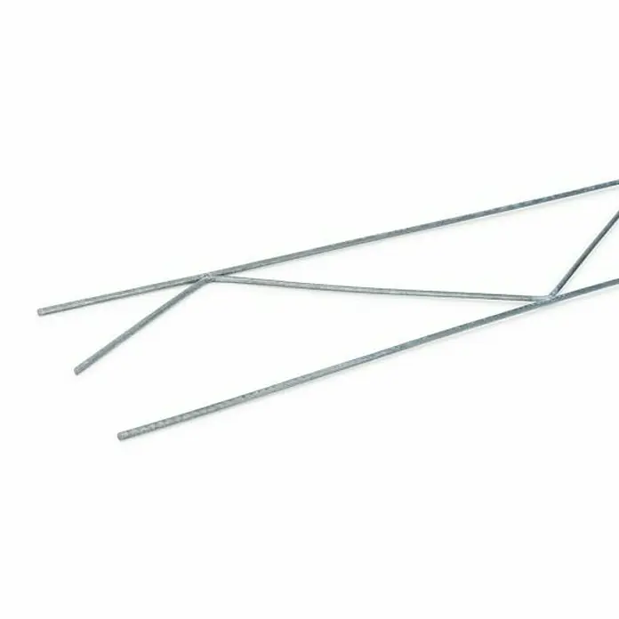 BHS Madrid Rejilla de acero para construcción Fisufor - L x An x Al: 305 cm x 15 cm x 3 mm - Un wireframe hecho de varios cables delgados de plata que forman un patrón geométrico. El producto es ligero y de diseño minimalista.