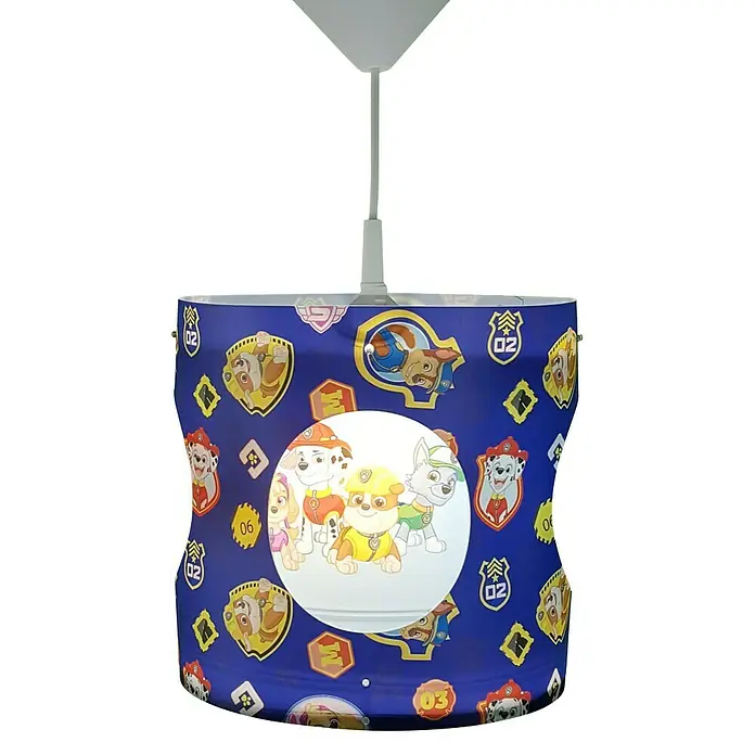 Niermann Pendelleuchte rund Paw Patrol - 60 W, Mehrfarbig, E27 - Hängelampe mit Paw Patrol-Motiv. Die Lampe ist blau und zeigt verschiedene Charaktere aus der beliebten Kinderserie. Ideal für Kinderzimmer.