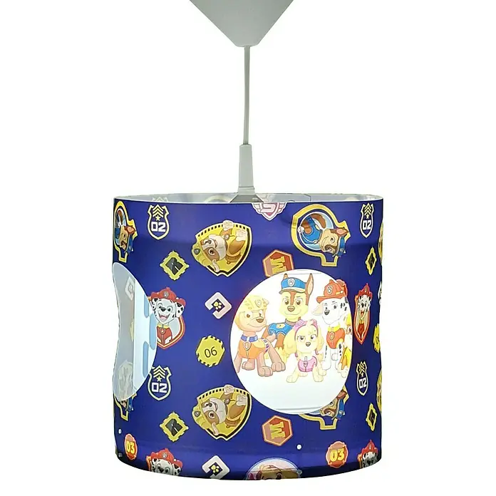 Niermann Pendelleuchte rund Paw Patrol - 60 W, Mehrfarbig, E27 - Blaue Kinderlampe mit Paw Patrol-Motiven, ideal für das Kinderzimmer. Hängeleuchte mit bunten Abbildungen der beliebten Zeichentrickfiguren.