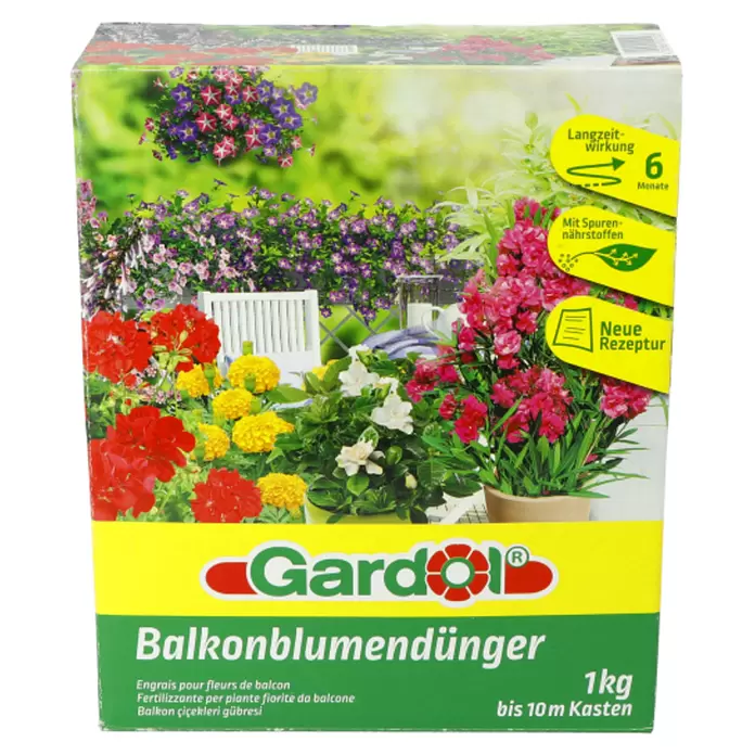 Gardol Balkonblumendünger - Mit Langzeitwirkung, 1 kg, Passend für: 10 m Balkonkasten