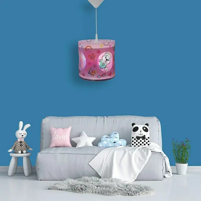 Niermann Pendelleuchte rund Paw Patrol - 60 W, Rosa, E27 - Hängelampe mit Paw Patrol-Motiv, ideal für Kinderzimmer. Süßes Design mit kinderfreundlichen Motiven für eine angenehme Atmosphäre.