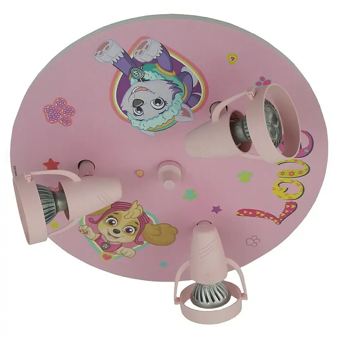 Niermann Kinderzimmerleuchte rund Paw Patrol - GU10 - Rosa Paw Patrol Deckenleuchte mit Skye und Everest, ideal für Kinderzimmer. Sorgt für fröhliche Beleuchtung.