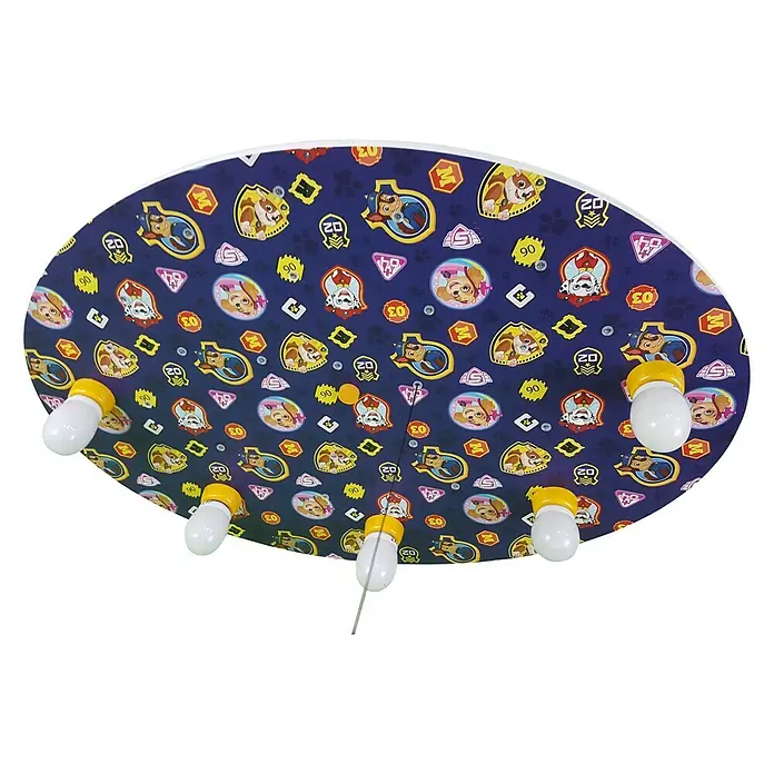Niermann Kinderzimmerleuchte rund Paw Patrol - 75 W, E27 - Deckenleuchte mit Paw Patrol-Muster und sechs Lampen für Kinderzimmer, die eine lustige und helle Atmosphäre schafft.
