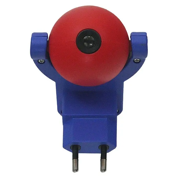 Niermann LED-Nachtlicht Paw Patrol - 1-fach, Netzstecker, Rot/Blau, L x B x H: 90 x 80 x 70 mm - Rote Überwachungskamera mit blauem Gehäuse und Stecker für die Steckdose. Ideal zur Überwachung von Innenräumen.