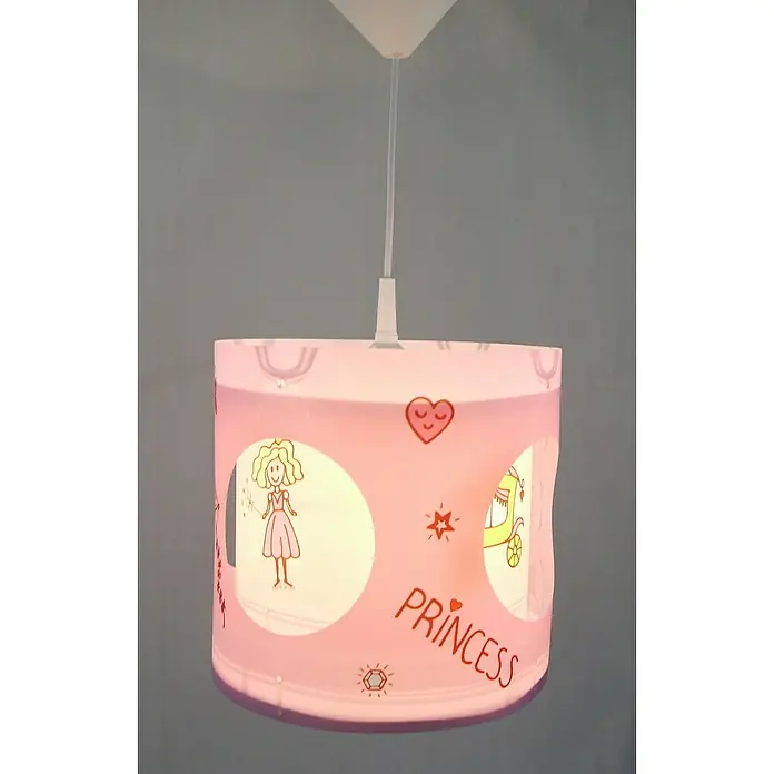 Niermann Pendelleuchte rund Prinzessin - E27 - Eine bezaubernde Kinderzimmerlampe mit Prinzessinnenmotiven, die eine warme und spielerische Atmosphäre schafft. Ideal für kleine Prinzessinnen!