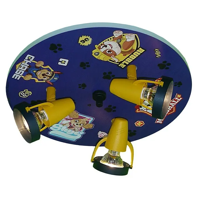 Niermann Kinderzimmerleuchte rund Paw Patrol - 35 W, GU10 - Paw Patrol Kinderzimmer Deckenleuchte mit bunten Motiven von Chase, Rubble, Skye und Marshall.