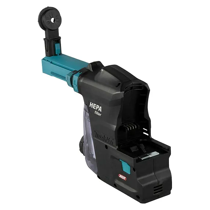Makita XGT 40V max. Staubabsaugung DX 14 - Passend für: Makita Akku-Kombihammer HR004 - Abbildung eines Makita Akku-Staubsaugers mit HEPA-Filter, der für effiziente Staubentfernung und verbesserte Luftqualität entwickelt wurde.