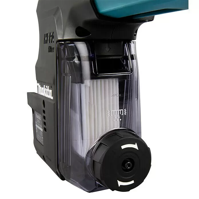 Makita XGT 40V max. Staubabsaugung DX 14 - Passend für: Makita Akku-Kombihammer HR004 - Detailaufnahme