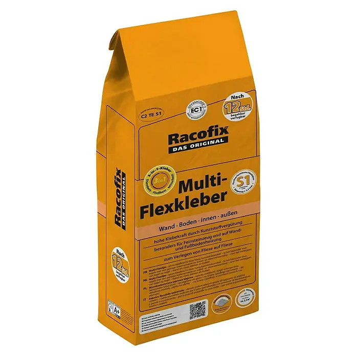 Racofix Flexkleber Multi-Flexkleber 3in1 - 5 kg - Racofix Multi-Flexkleber: Der flexible Fliesenkleber für Wand, Boden, innen und außen. Hohe Klebekraft für sichere Verbindungen.