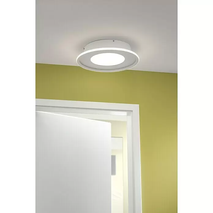 Lavida LED-Deckenleuchte rund Rovigo - Ø x H: 450 mm x 9,6 cm, Weiß, RGBW - Stimmungsaufnahme