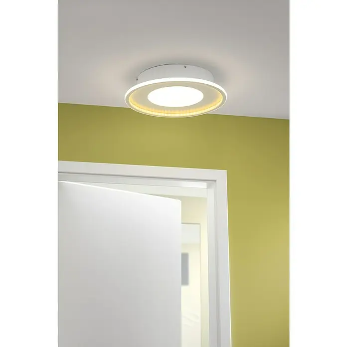 Lavida LED-Deckenleuchte rund Rovigo - Ø x H: 450 mm x 9,6 cm, Weiß, RGBW - Deckenleuchte im modernen Design mit Ringform. Helle Beleuchtung für jeden Raum.