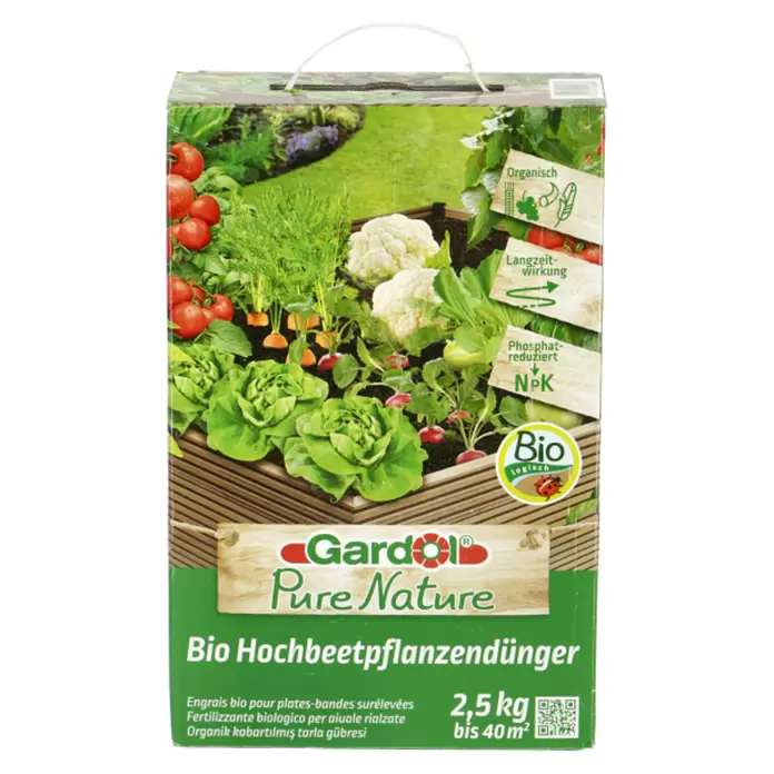 Gardol Pure Nature Bio-Hochbeetpflanzendünger - 2,5 kg, Max. Anwendungsfläche: 40 m²