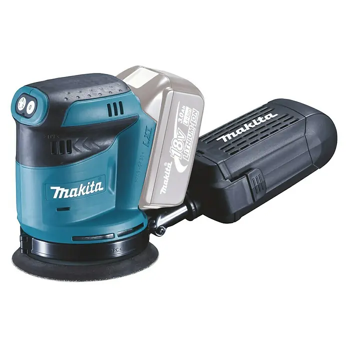Makita LXT 18V Akku-Exzenterschleifer DBO180Z - 18 V, Ohne Akku, Durchmesser Schleifteller: 125 mm - Makita Akku-Exzenterschleifer mit 18V Akku, ideal für Schleifarbeiten an Holz und Metall. Kompakt und handlich.