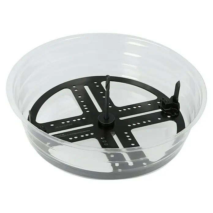 Craftomat Sierra de corona - Ajustable - Bol transparente para plantas con inserción negra y taladro en el centro para una plantación precisa. Ideal para plantas de interior y jardines.