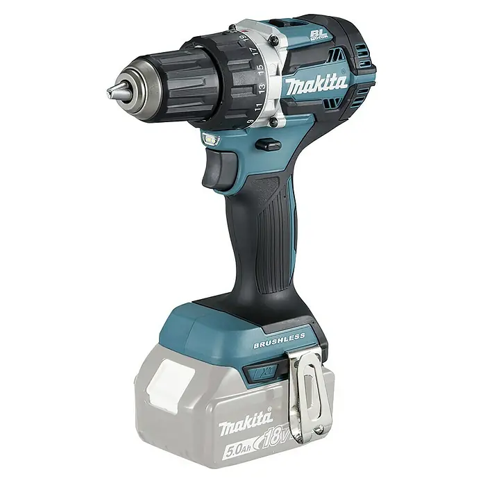 Makita LXT 18V Akku-Bohrschrauber DDF484Z + Artikelnr. 33855482 hinzufügen* - 18 V, Ohne Akku, 54 Nm - Abbildung eines Makita Akku-Bohrschraubers mit hochwertigem Design, inklusive Akku, ideal für anspruchsvolle Handwerker und Heimwerker.