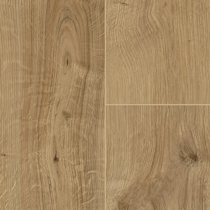 LOGOCLIC Hartvinylboden ElementPro Sunny Side - 1.280 x 192 x 4 mm, Landhausdiele, Sunny Side - Abbildung von Laminatboden in Holzoptik, der eine warme und natürliche Atmosphäre durch die Maserung erzeugt.