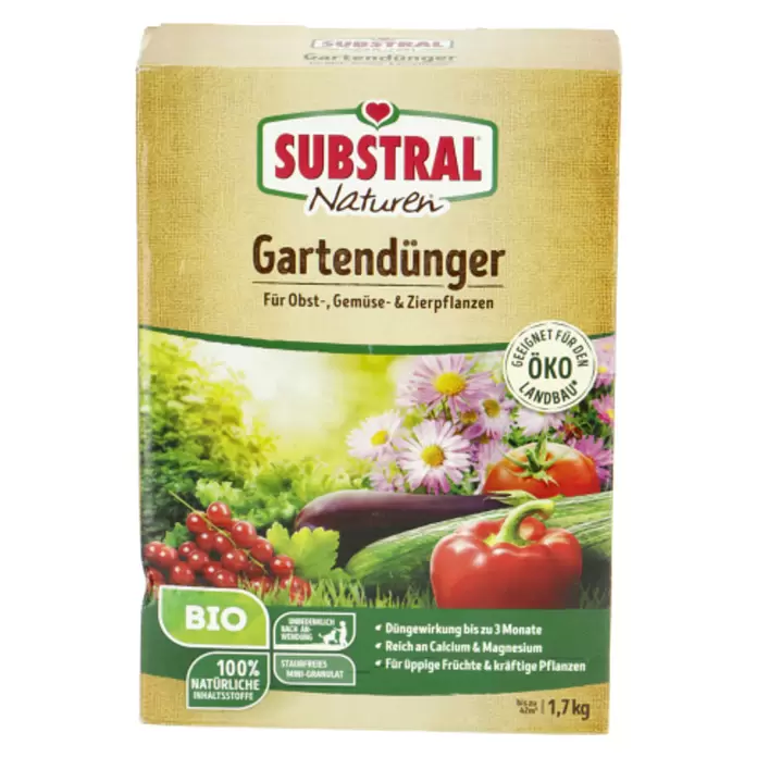 Substral Naturen Bio-Gartendünger - 1,7 kg, Max. Anwendungsfläche: 42 m²