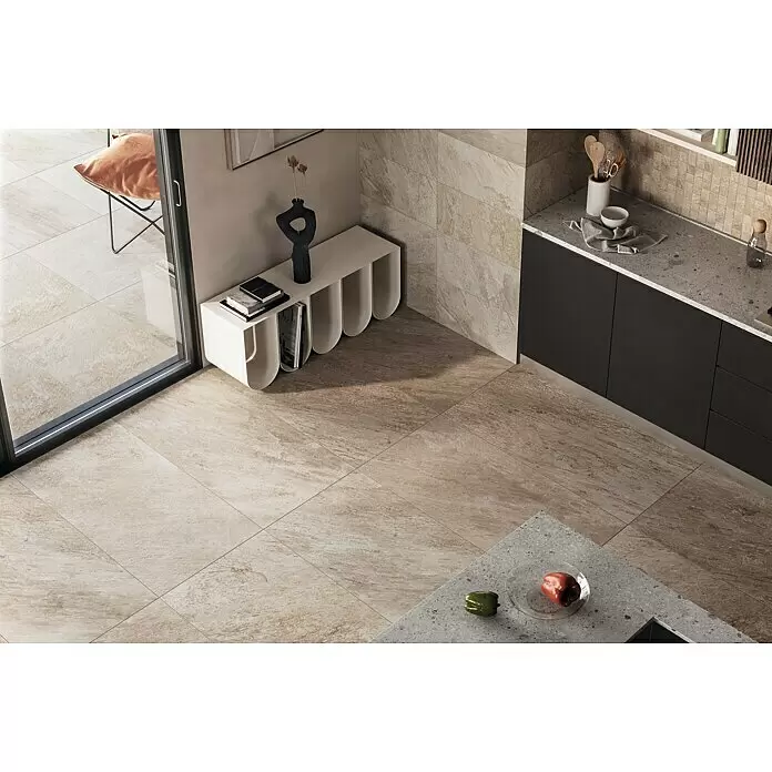 Atlas Concorde Solution Regent Feinsteinzeugfliese Ivory - 60 x 120 cm, Beige/Braun, Matt - Stimmungsaufnahme