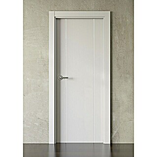 Pack puerta de interior Natal (82,5 x 203 cm, Derecha, Blanco lacado, Maciza aligerada)