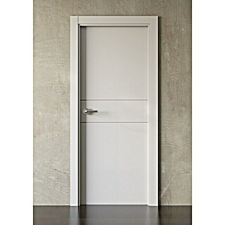 Pack puerta de interior Lima (62,5 x 203 cm, Derecha, Blanco lacado, Maciza aligerada)