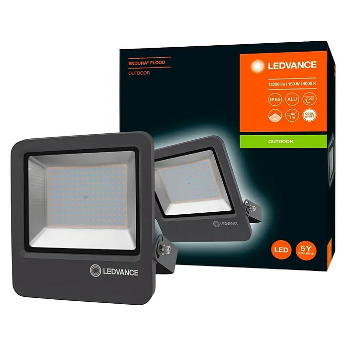 Ledvance LED-Strahler - 100 W - Abbildung einer LEDVANCE Endura Flood Outdoor-Leuchte, ideal für die Außenbeleuchtung, mit hoher Lichtleistung und langer Lebensdauer.