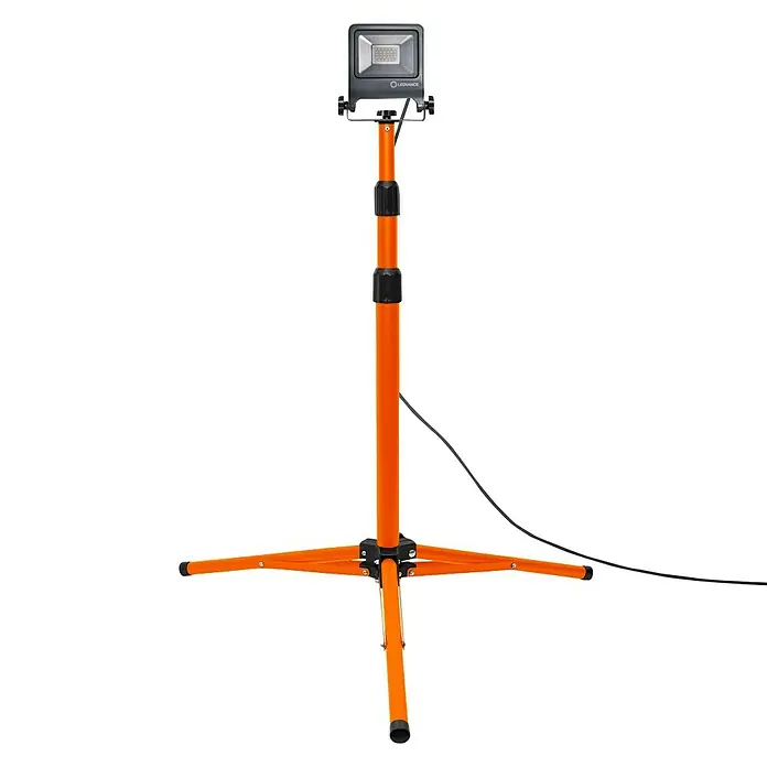 Ledvance LED-Arbeitsleuchte - 1.700 lm, Lichtfarbe: Kaltweiß, Anzahl Leuchtmittel: 1 Stk. - LED-Baustrahler auf Stativ. Die tragbare Arbeitsleuchte in Orange ist ideal für Baustellen und den Einsatz im Freien geeignet.