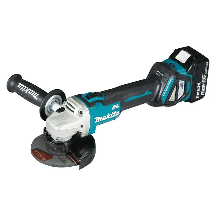 Makita LXT 18V Akku-Winkelschleifer DGA511RTJ + Artikelnr. 33855482 hinzufügen* - 2 Akkus, 5 Ah, Durchmesser Scheibe: 125 mm - Makita Akku-Winkelschleifer mit Akku. Kraftvolles Werkzeug für Schleifarbeiten mit hoher Leistung und kabelloser Freiheit.