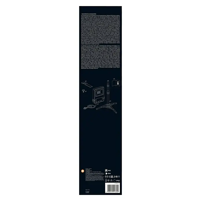 Ledvance LED-Arbeitsleuchte - 1.700 lm, Lichtfarbe: Kaltweiß, Anzahl Leuchtmittel: 1 Stk. - Bild einer LED-Arbeitsleuchte mit Stativ, Zubehör und Garantiehinweisen, ideal für Baustellen und Werkstätten.