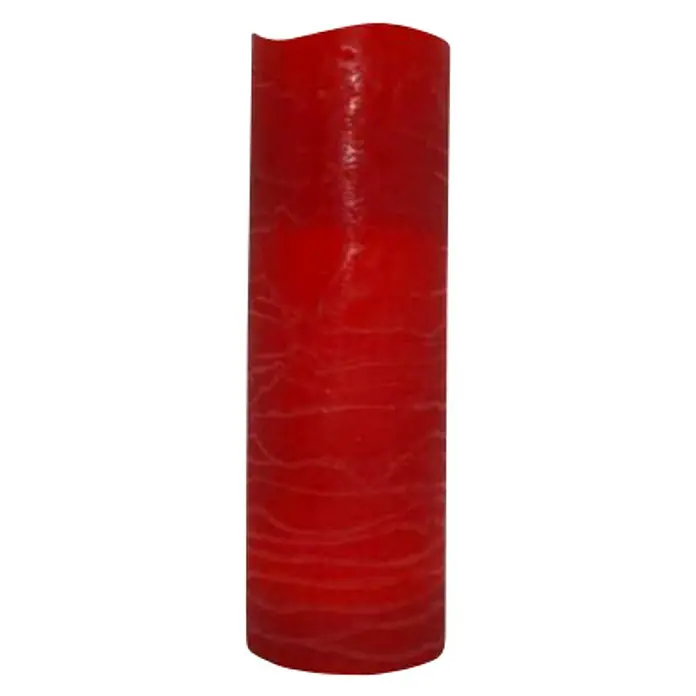 Vela con LED Rosso - Ø x Al: 10 x 30 cm, Rojo, Cera natural - Vela roja con textura encerada para un ambiente cálido. Elemento decorativo para crear momentos acogedores.