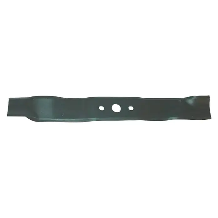 Cuchilla de recambio cortacésped para tractor cortacésped - Tractor cortacésped HF2113S y TWIN CUT TC 92, Anchura de trabajo: 55 mm - Primer plano de una cuchilla de cortacésped con varios agujeros en el centro.