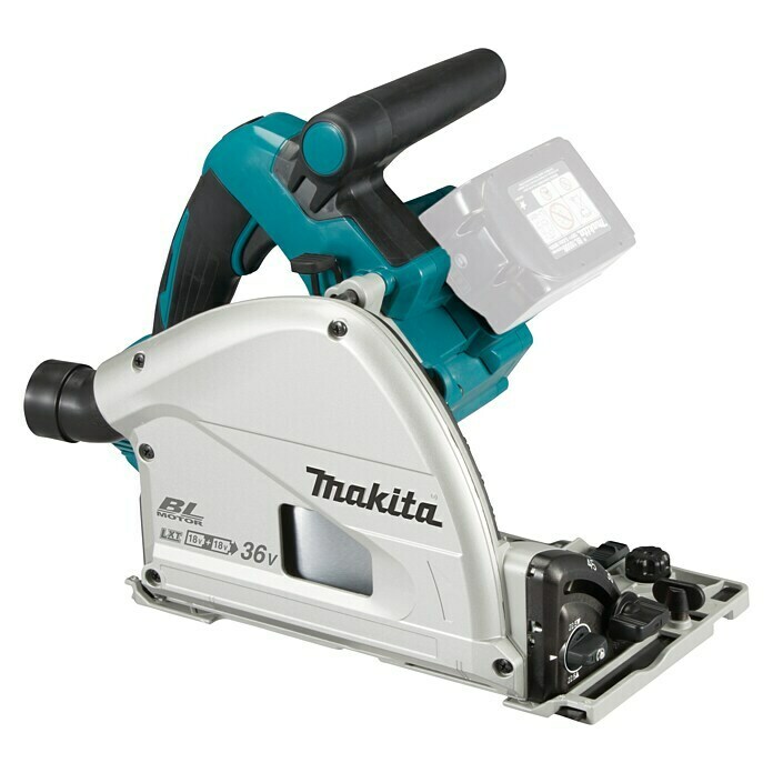 Makita Akku-Tauchsäge DSP601ZJU18 V, Ohne Akku, Sägeblatt: Ø 165 mm, 2.500 U/min - 6.300 U/min Diagonal View