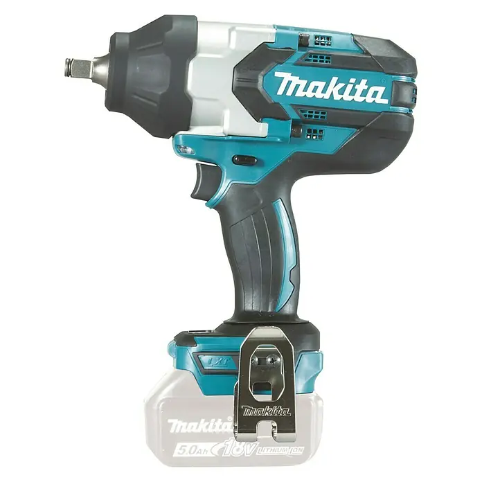 Makita LXT 18V Akku-Schlagschrauber DTW1002Z - 18 V, Ohne Akku - Abbildung eines Makita Akku-Schlagschraubers mit Akku. Dieses Werkzeug ist ideal für schwere Schraubarbeiten und bietet hohe Leistung.