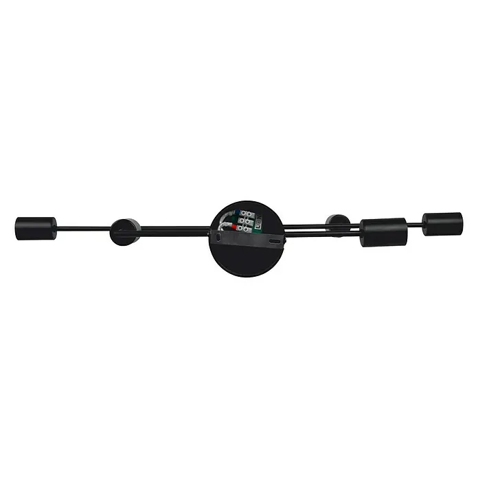 Ledvance Deckenleuchte 1906 PIPE - L x B x H: 80 x 15 x 510 cm, Stahl, E27 - Detaillierter Blick auf eine moderne, schwarze Wandleuchte mit mehreren Strahlern, die ein minimalistisches Design und funktionale Beleuchtung vereint.