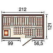 Weka Infrarot-Sauna-Kombikabine 547 (Therm-Flächenstrahler + 3,6 kW Saunaofen, 121 x 212 x 199 cm)