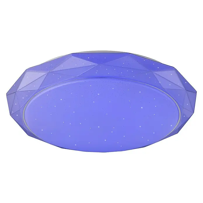 Globo Deckenleuchte rund ANDI - 48 W, Ø x H: 500 mm x 9,6 cm - Diese moderne, blaue LED-Deckenleuchte mit Sternmuster sorgt für eine angenehme Atmosphäre in jedem Raum. Ideal für Wohn- und Schlafbereiche.