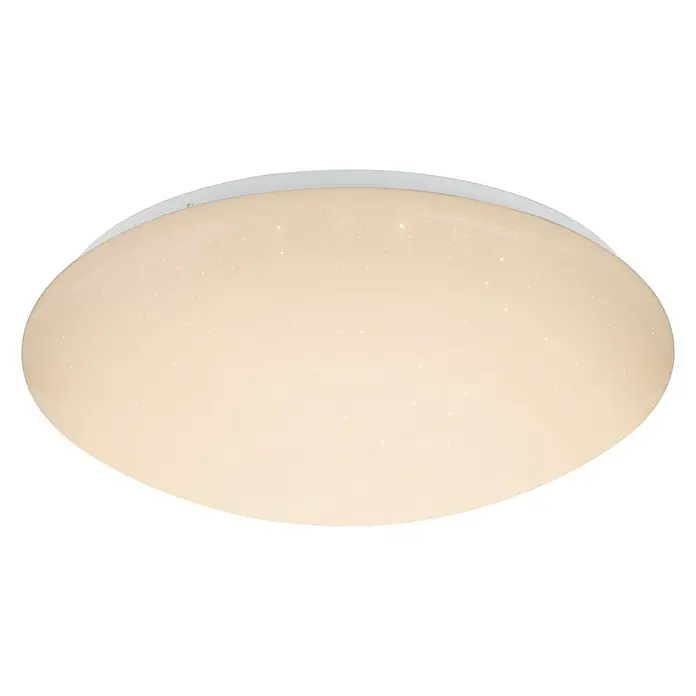 Globo Deckenleuchte rund ATREJU I - 24 W, Ø x H: 390 mm x 11 cm - Eine moderne, runde LED-Deckenleuchte mit einem warmweißen Licht und einem dezenten Sternenhimmel-Effekt für stilvolle Beleuchtung.