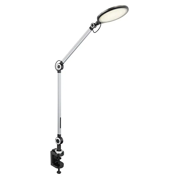 Globo LED-Tischleuchte - 9 W, L x B x H: 22,5 x 7,5 x 57,5 cm, Schwarz, Kaltweiß - Eine moderne LED-Schreibtischleuchte mit verstellbarem Arm und Tischklemme. Die Lampe bietet eine helle und gleichmäßige Beleuchtung.