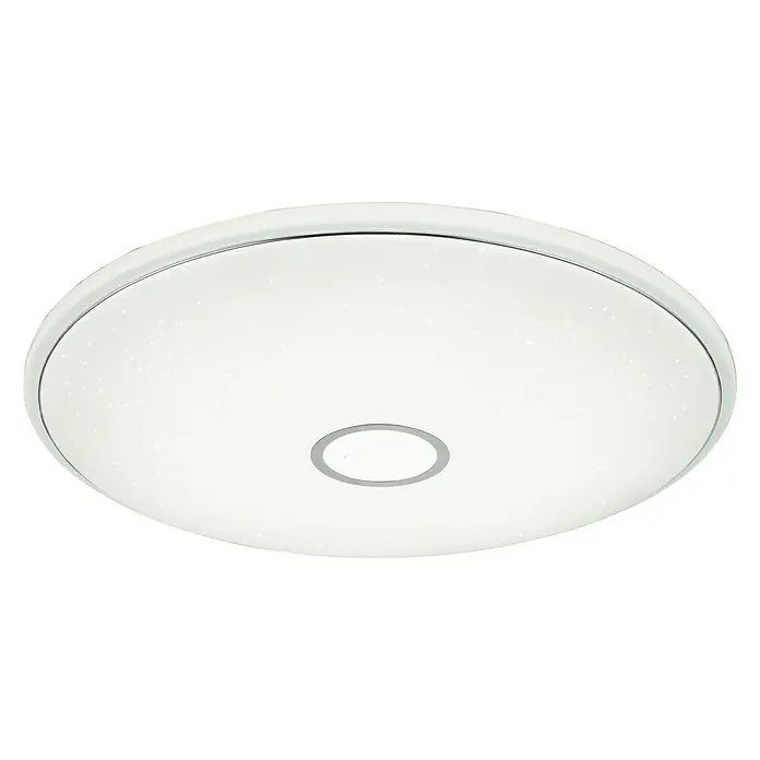 Globo Deckenleuchte rund CONNOR - 80 W, Ø x H: 78,5 x 80 cm - Moderne LED-Deckenleuchte mit Sterneneffekt und Chromrand. Perfekt für stilvolle Beleuchtung in jedem Raum.