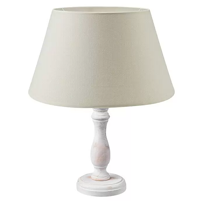 Tischleuchte Set Femme 27 Vintage White Melrose - 60 W, Vintage Weiß - Vorderansicht