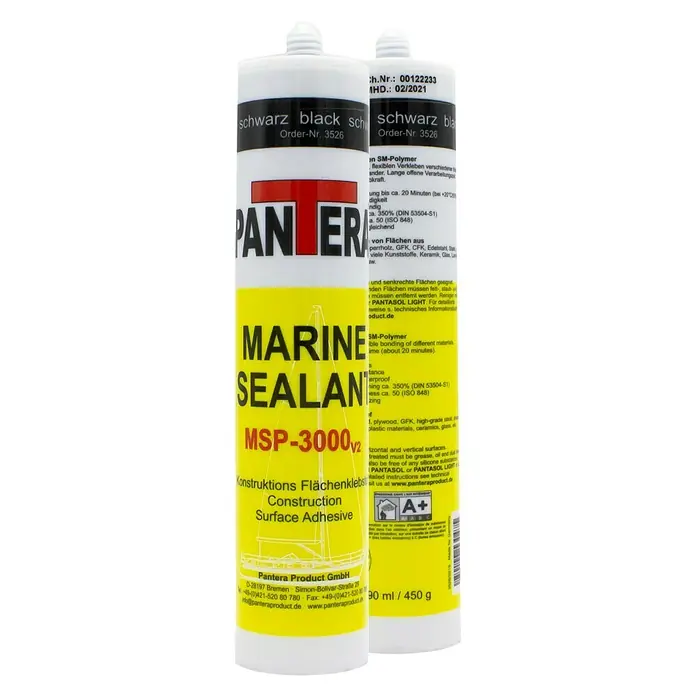 Pantera Konstruktionskleber MSP-3000 V2 - 290 ml, Schwarz - Schwarze Marine-Dichtmasse MSP-3000v2 von Pantera: Konstruktions- und Flächenklebstoff für den Schiffsbau, 90 ml.