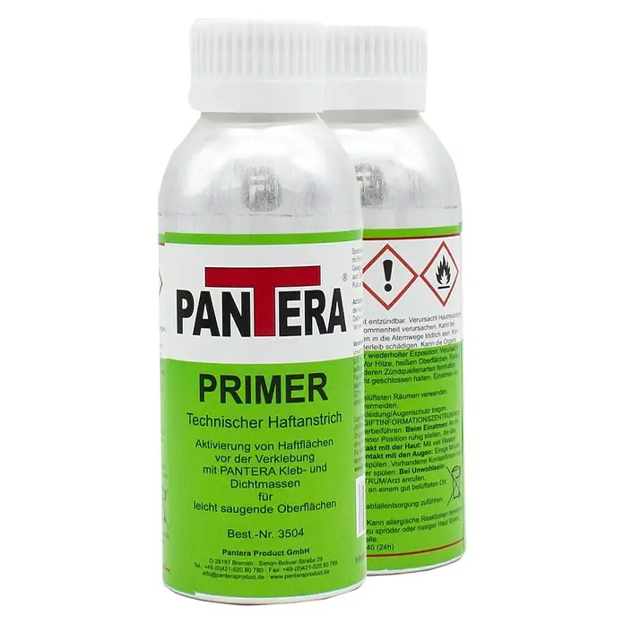 Pantera Primer - 250 ml, Farblos - Zwei Flaschen Pantera Primer, ein technischer Haftanstrich zur Aktivierung von Oberflächen vor dem Verkleben mit Kleb- und Dichtmassen.