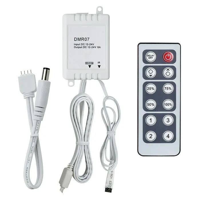 Paulmann Controlador de intensidad y conmutación YourLED - Plástico, Blanco - Controlador de tira LED con control remoto IR para controlar el brillo y los modos para soluciones de iluminación flexibles.