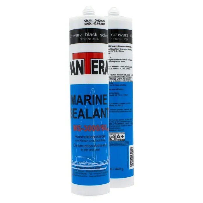 Pantera Konstruktionskleber MARINE SEALANT MS-3000/60 V2 - 290 ml, Schwarz - Zwei Tuben Pantera Marine Sealant MS-3000/60 Konstruktionskleber in Schwarz, ideal zum Kleben und Abdichten im maritimen Bereich.