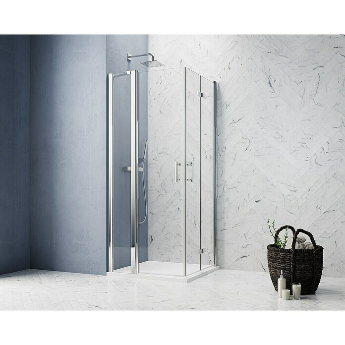 GEO Hit Pro Eckdusche B-PE240 (90 x 90 x 202,2 cm, Beschichtet, Chrom, Glasstärke: 6 mm) | BAUHAUS