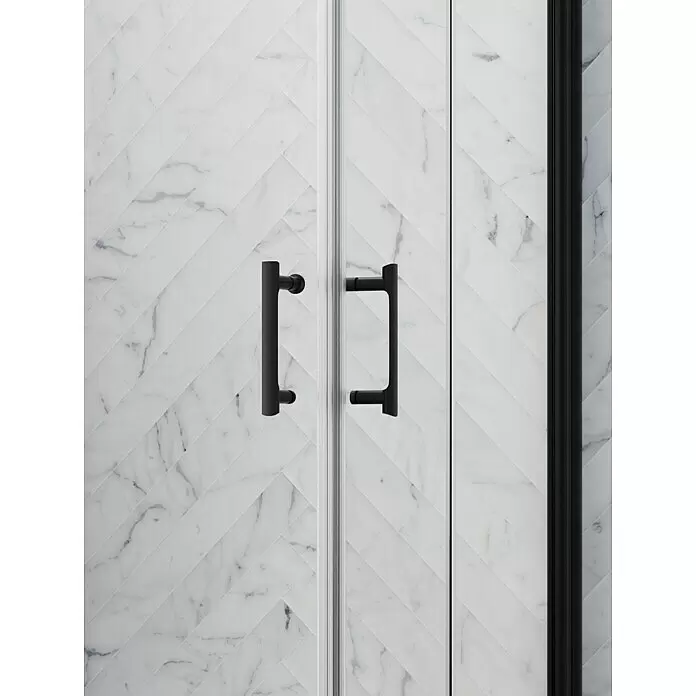 GEO Hit Pro Eckdusche B-PE240 - 90 x 100 x 202,2 cm, Beschichtet, Schwarz, Glasstärke: 6 mm - Detailaufnahme