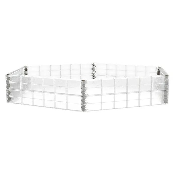 Garantia Hochbeet-Erweiterung Wachstumsmodul Ergo XL - Kunststoff, Transparent - Das Bild zeigt ein hexagonales, modulares Hochbeet mit einem Rahmen aus miteinander verbundenen, transparenten Paneelen.