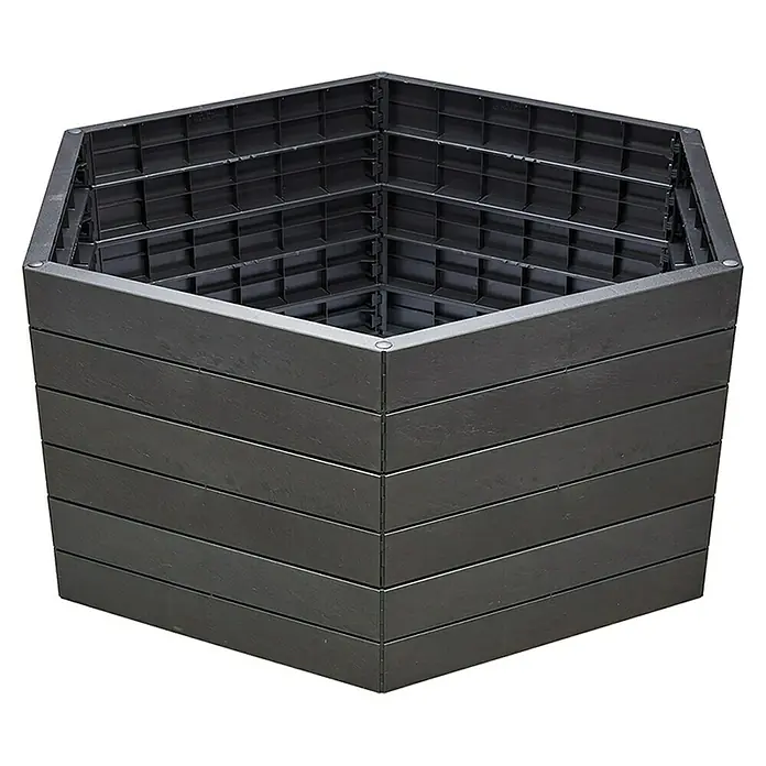 Garantia Huerto Ergo XL Stone - Ø x Al: 145 x 25 cm, Plástico, Gris - La jardinera hexagonal en antracita es ideal para el jardín o la terraza. Ofrece suficiente espacio para flores y hierbas.