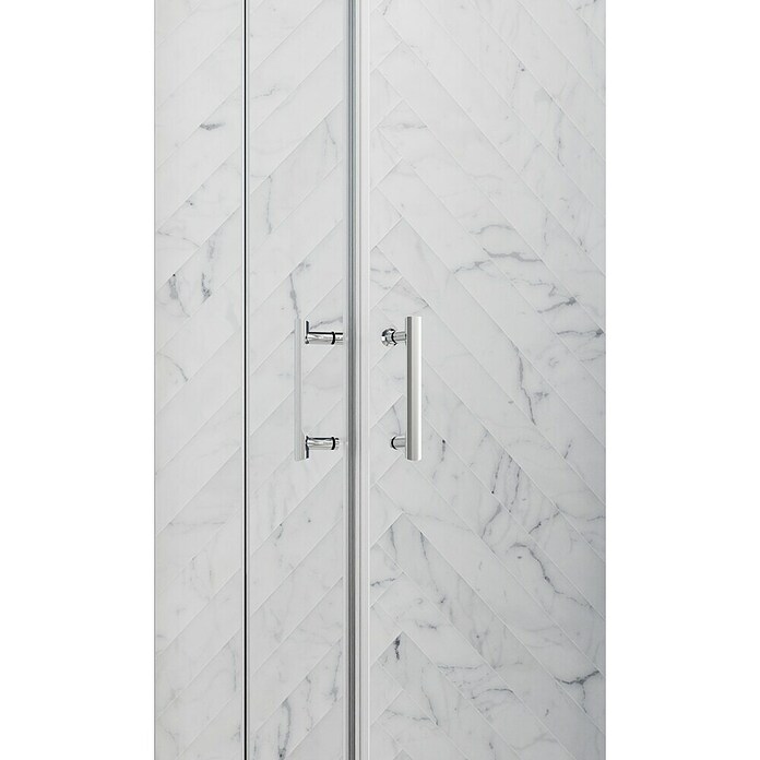GEO Hit Pro Eckdusche B-PE420 (100 x 80 x 202,2 cm, Beschichtet, Chrom, Glasstärke: 6 mm) | BAUHAUS