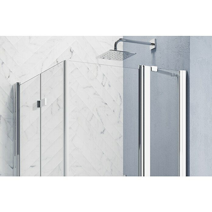 GEO Hit Pro Eckdusche B-PE420 (100 x 80 x 202,2 cm, Beschichtet, Chrom, Glasstärke: 6 mm) | BAUHAUS